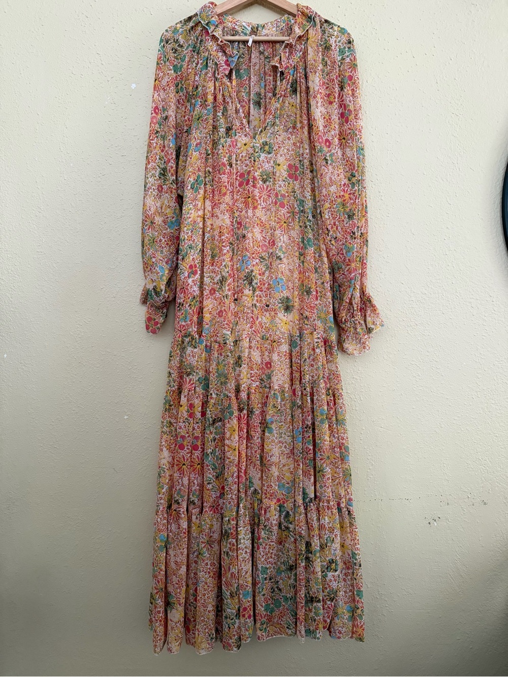 Free People | Feeling Groovy Maxi Dress Floral Orange - Size XL - Picture 2 of 7
